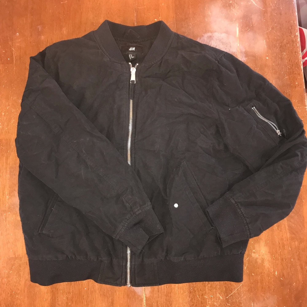 H&M men’s bomber jacket, size xl, black